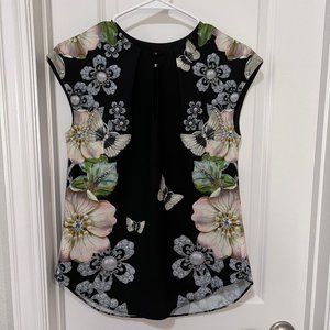 Ted Baker Keyhole Top, Black, Size 1